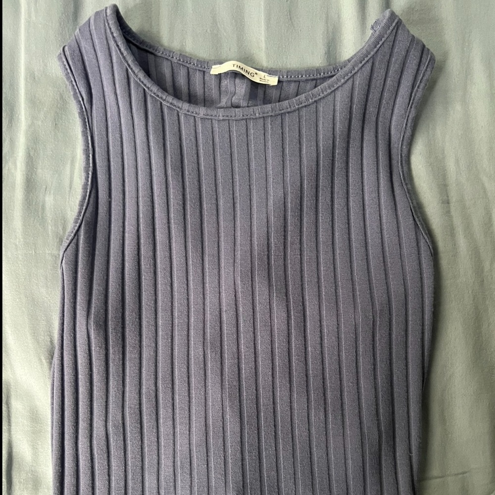 Periwinkle Timing High Neck Lace Up Back